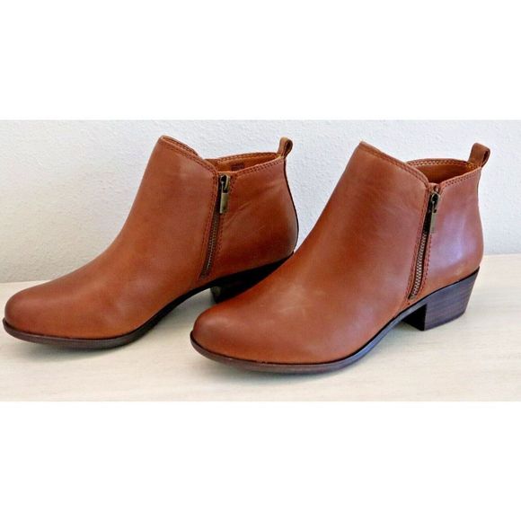 Lucky Brand LK-Basel Women's Sz 9W Toffee Brown Leather Basel Booties $140 - Picture 4 of 9